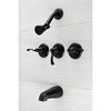 Kingston Brass ThreeHandle Tub and Shower Faucet, Matte Black KB230FL